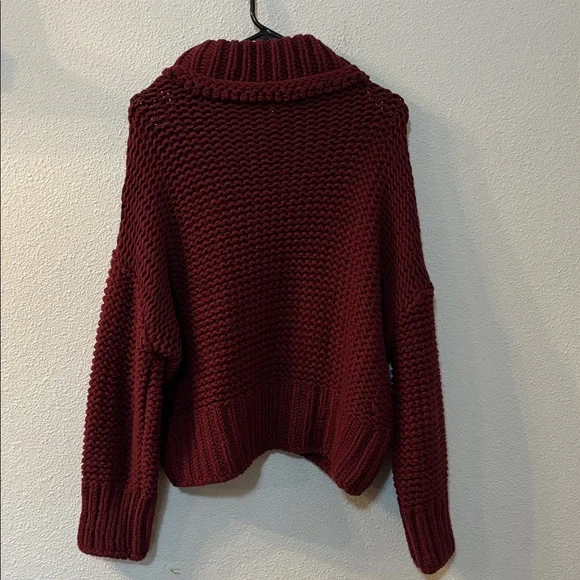 Free People Deep Red Mockneck Sweater - Picture 8 of 8